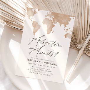 Adventure Awaits Travel Baby Shower Invitation