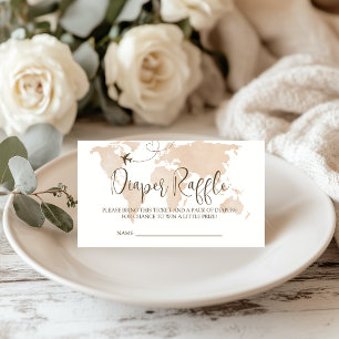 Adventure Awaits Travel Diaper Raffle Ticket Enclosure Card