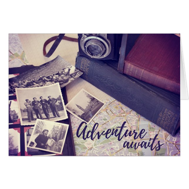 Adventure Awaits | Travel Photograph Greeting Card (Front Horizontal)