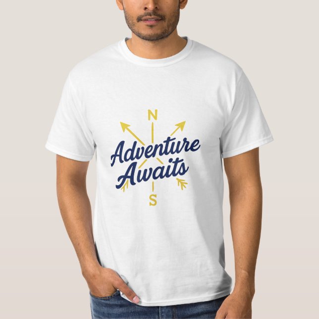 Adventure Awaits Travel Quote T-Shirt (Front)