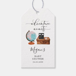 Adventure Awaits Travel Theme Baby Shower Gift Tags