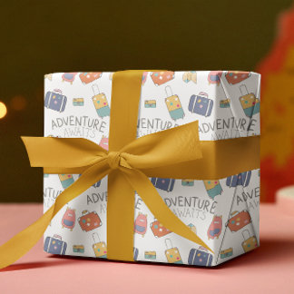 Adventure Awaits Travel Wrapping Paper Sheets