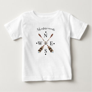 Adventure awaits Typography Tribal Arrows Compass Baby T-Shirt