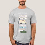 Adventure awaits! Vintage campervan vanlife RV T-Shirt<br><div class="desc">Adventure awaits! Hit the road with this sweet tee with a vintage retro campervan trailer and truck camper. Customise it by adding text to the front or bacK and changing the colours. Check my shop for more!</div>