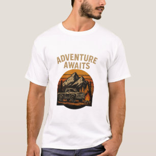 Adventure Awaits Vintage Camping T-Shirt
