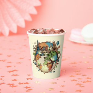 Adventure Awaits Vintage Globe Baby Shower Paper Cups