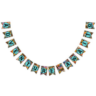 Adventure Awaits Vintage Travel Label Bunting