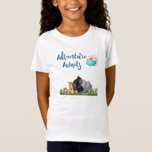Adventure Awaits Watercolor Safari Jungle Animals T-Shirt