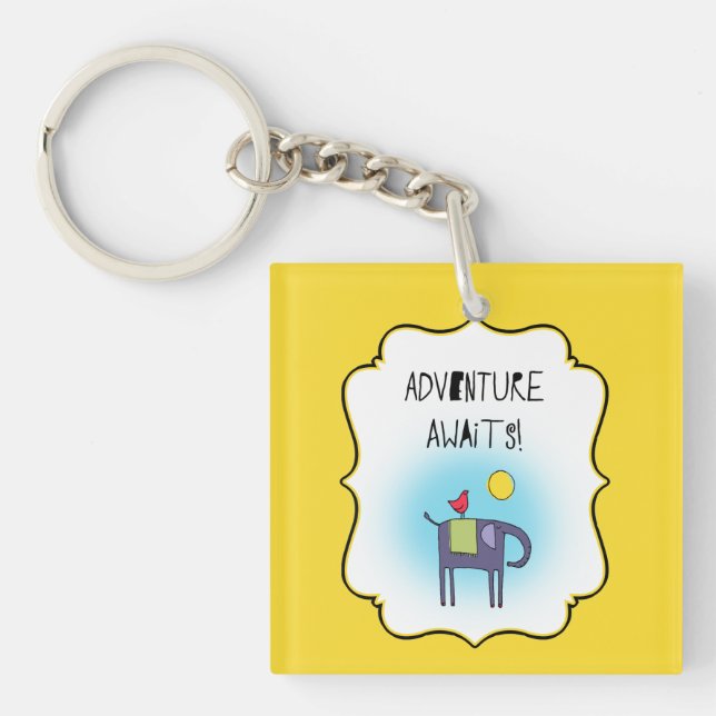Adventure Awaits Whimsical Key Ring (Front)