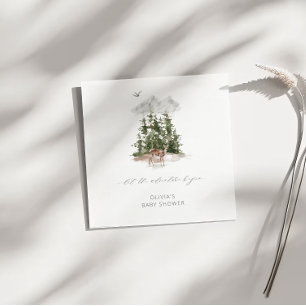 Adventure Awaits Wild Forest Dear Baby Shower Napkin