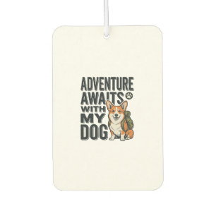 Adventure Awaits With My Dog Vintage Hiking Design Car Air Freshener