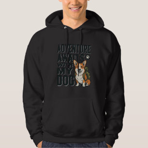 Adventure Awaits With My Dog Vintage Hiking Design Hoodie