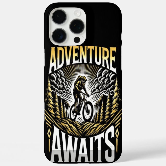 Adventure Awaits With Scenic Mountain Illustration Case-Mate iPhone Case (Back)