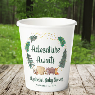 Adventure Awaits Woodland Animals Baby Shower Paper Cups