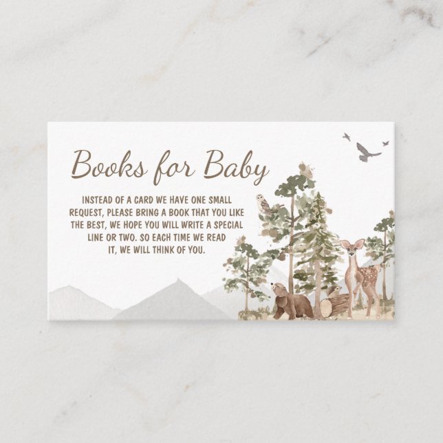 Adventure Awaits Woodland Animals Books for Baby Enclosure Card (Front)