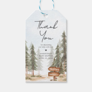 Adventure Awaits Woodland Baby Shower Favour Tags