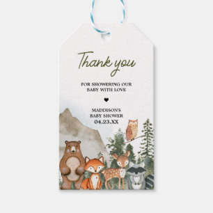 Adventure Awaits Woodland Baby Shower Favour Tags