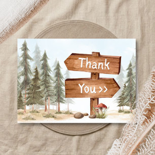 Adventure Awaits Woodland Baby Shower Thank You Card