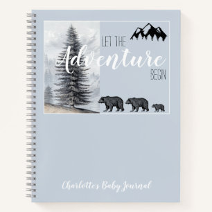 Adventure Awaits Woodland Bear Baby Journal
