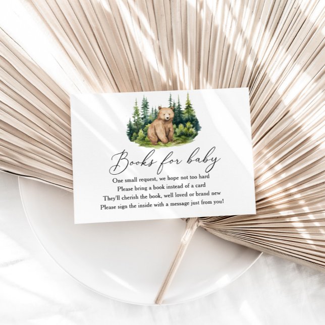 Adventure Awaits Woodland Bear Books For Baby Enclosure Card (Creator Uploaded)