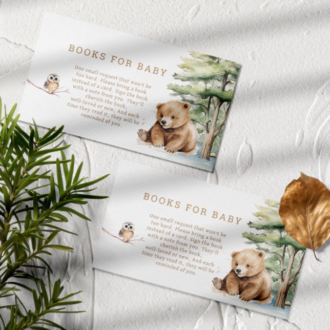 Adventure Awaits Woodland Bear Books For Baby  Enclosure Card (Creator Uploaded)