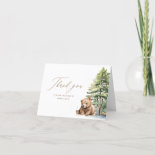 Adventure Awaits Woodland Bear Shipping Thank You Card