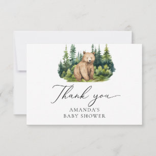 Adventure Awaits Woodland Bear Thank You Card