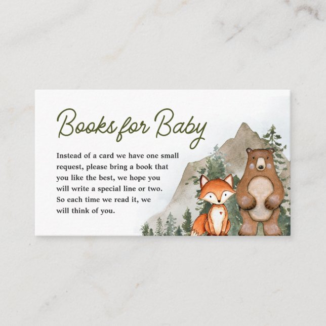 Adventure Awaits Woodland Books for Baby Enclosure Card (Front)