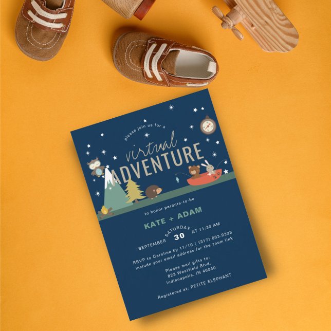 Adventure Awaits Woodland Boy Virtual Baby Shower Invitation (Creator Uploaded)