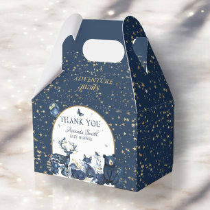 Adventure Awaits Woodland Night Animal Baby Shower Favour Box