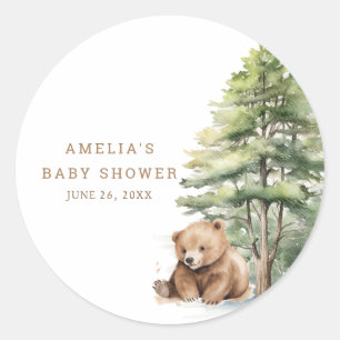 Adventure Awaits Woodland Teddy Bear  Classic Round Sticker