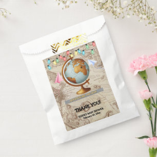 Adventure Awaits World Map Baby Shower Favour Bags