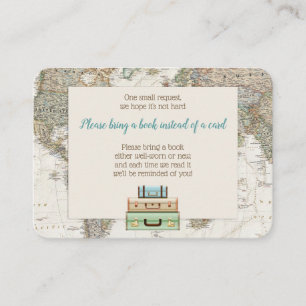 Adventure Awaits World Map Book Request Enclosure  Card