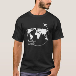 Adventure Awaits World Map for Travel Vacation Air T-Shirt