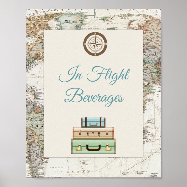 Adventure Awaits World Travel Map Modern Poster (Front)