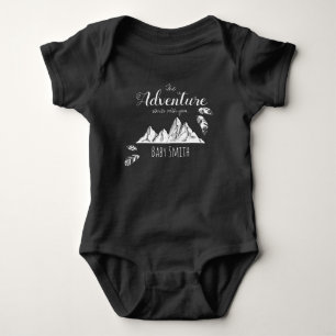 Adventure awaits you customisable name baby bodysuit