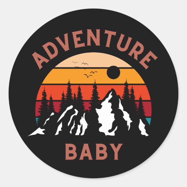 Adventure Baby Classic Round Sticker (Front)