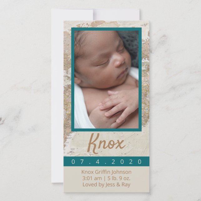 Adventure Baby Photo Announcement (Front)