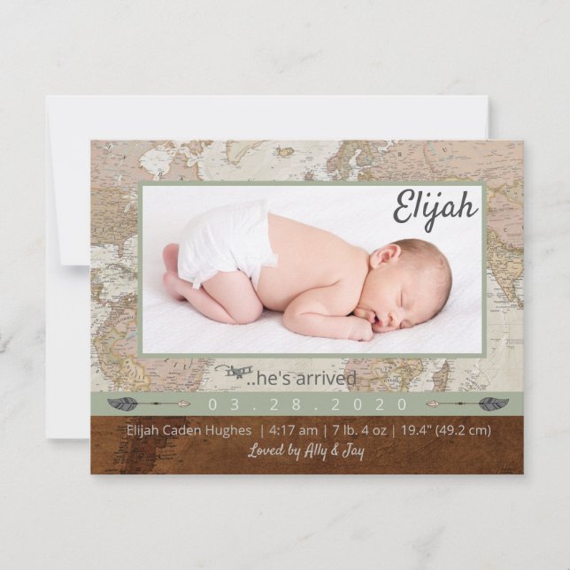 Adventure Baby Photo Announcement (Front)