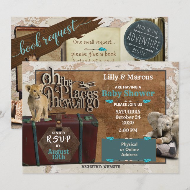 Adventure Baby Shower Invites (Front/Back)