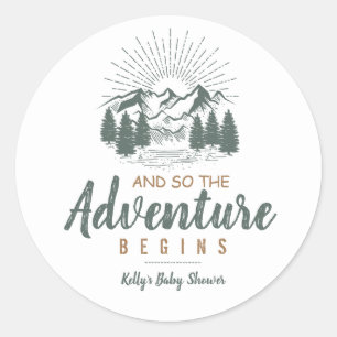 Adventure Baby Shower Sticker favour