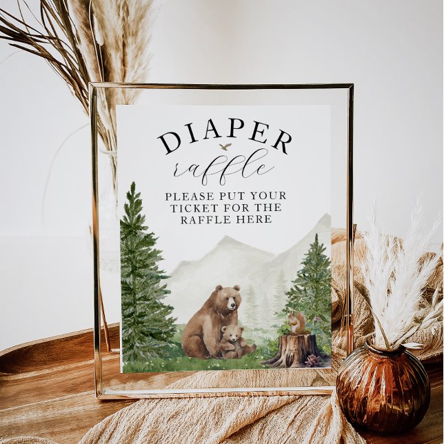 Adventure Baby Shower Woodland diaper raffle Poster (Creator Uploaded)