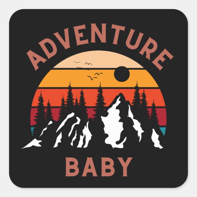 Adventure Baby Square Sticker (Front)