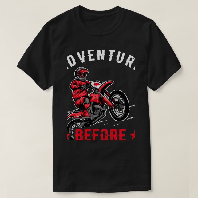 Adventure Before Dementia Biker Motorcycle Cool Ri T-Shirt (Design Front)