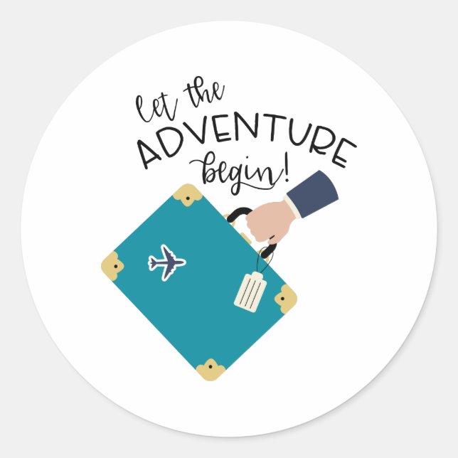 Adventure Begin Classic Round Sticker (Front)