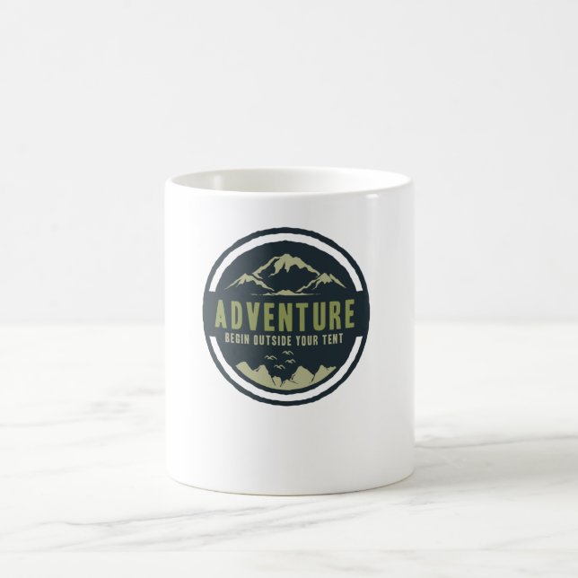 Adventure Begin outside your tent Coffee Mug (Center)