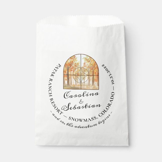 Adventure Begin Rocky Mountain Destination Wedding Favour Bags (Front)