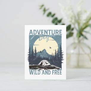 Adventure Begin - Wild and Free Postcard