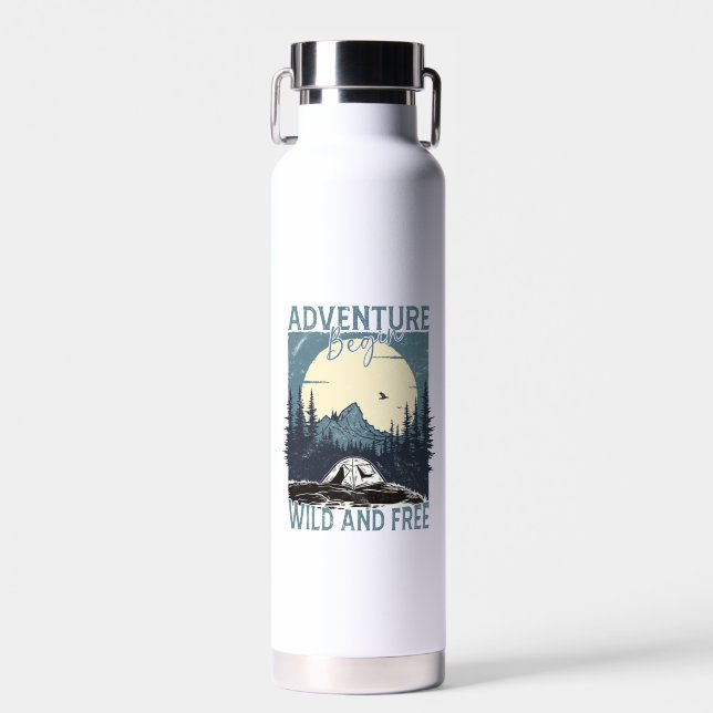 Adventure Begin - Wild and Free Water Bottle (Front)