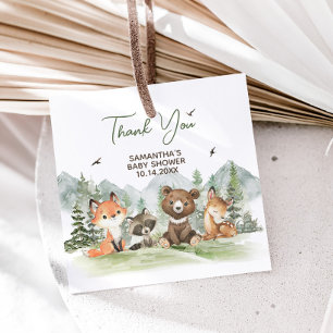 Adventure Begin Woodland Animals Baby Shower Favour Tags